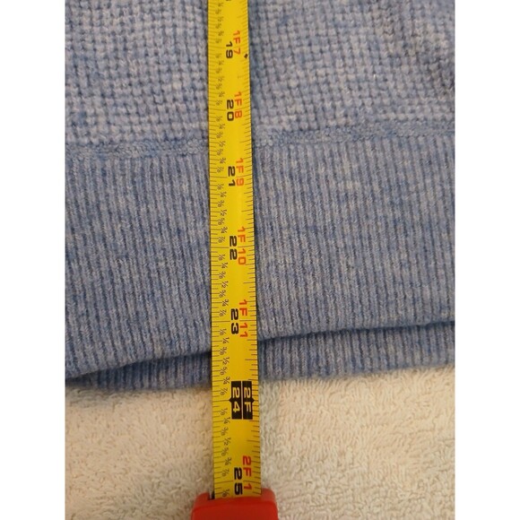 J Crew Womens Sweater Medium Blue Gray Alpaca Merino Wool Blend Textured Cozy - Picture 9 of 15